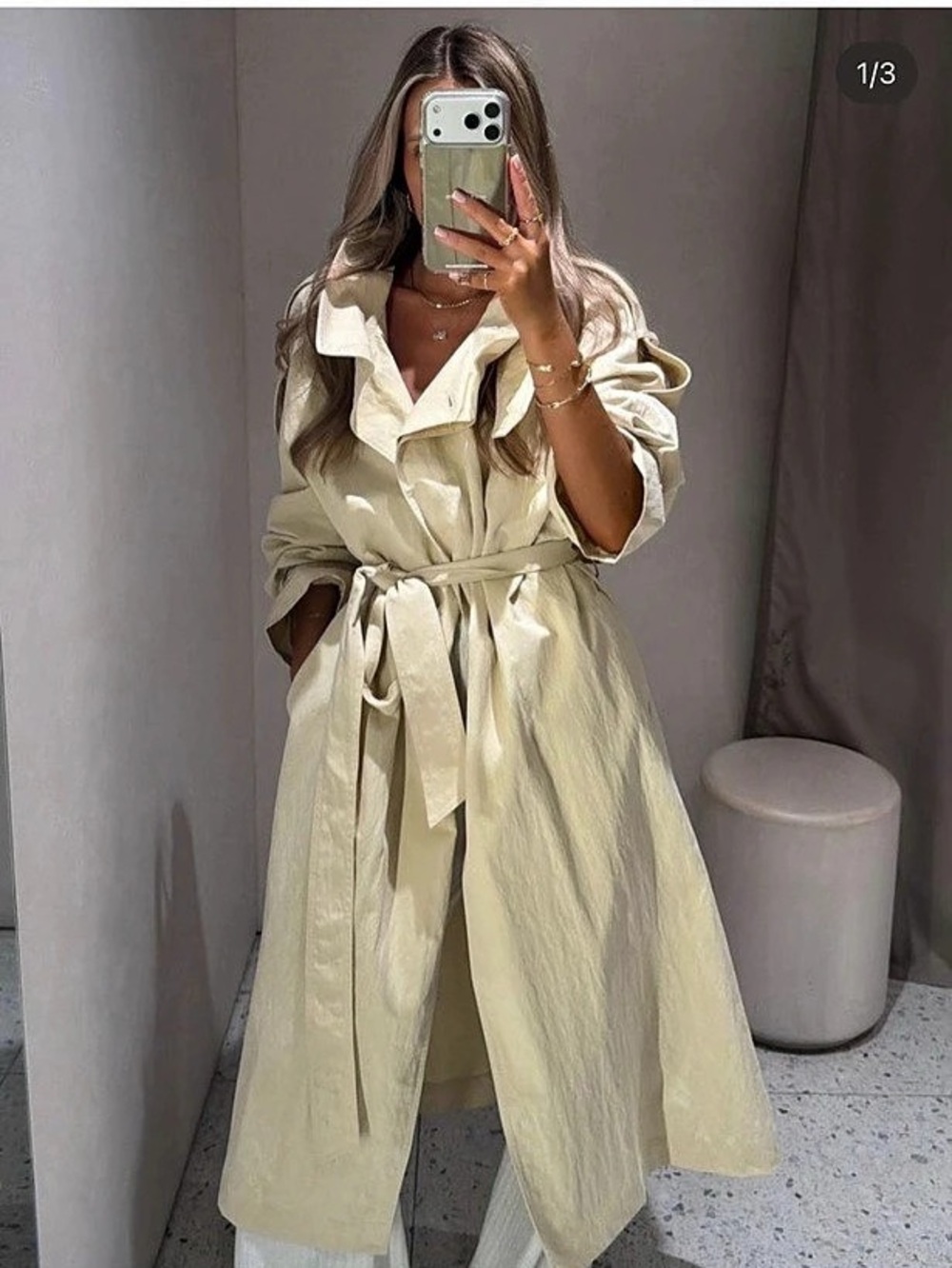 Zara Trench Coat in Cream Size Small NWT